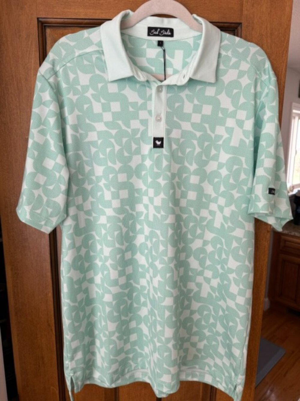 Bad Birdie Polo Mens L Verde Victory Green Performance Golf Shirt NWT Stretch
